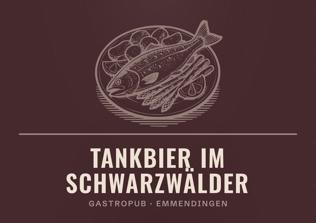 Illustriertes Poster von TANKBIER im Schwarzwälder, Gastropub in Emmendingen