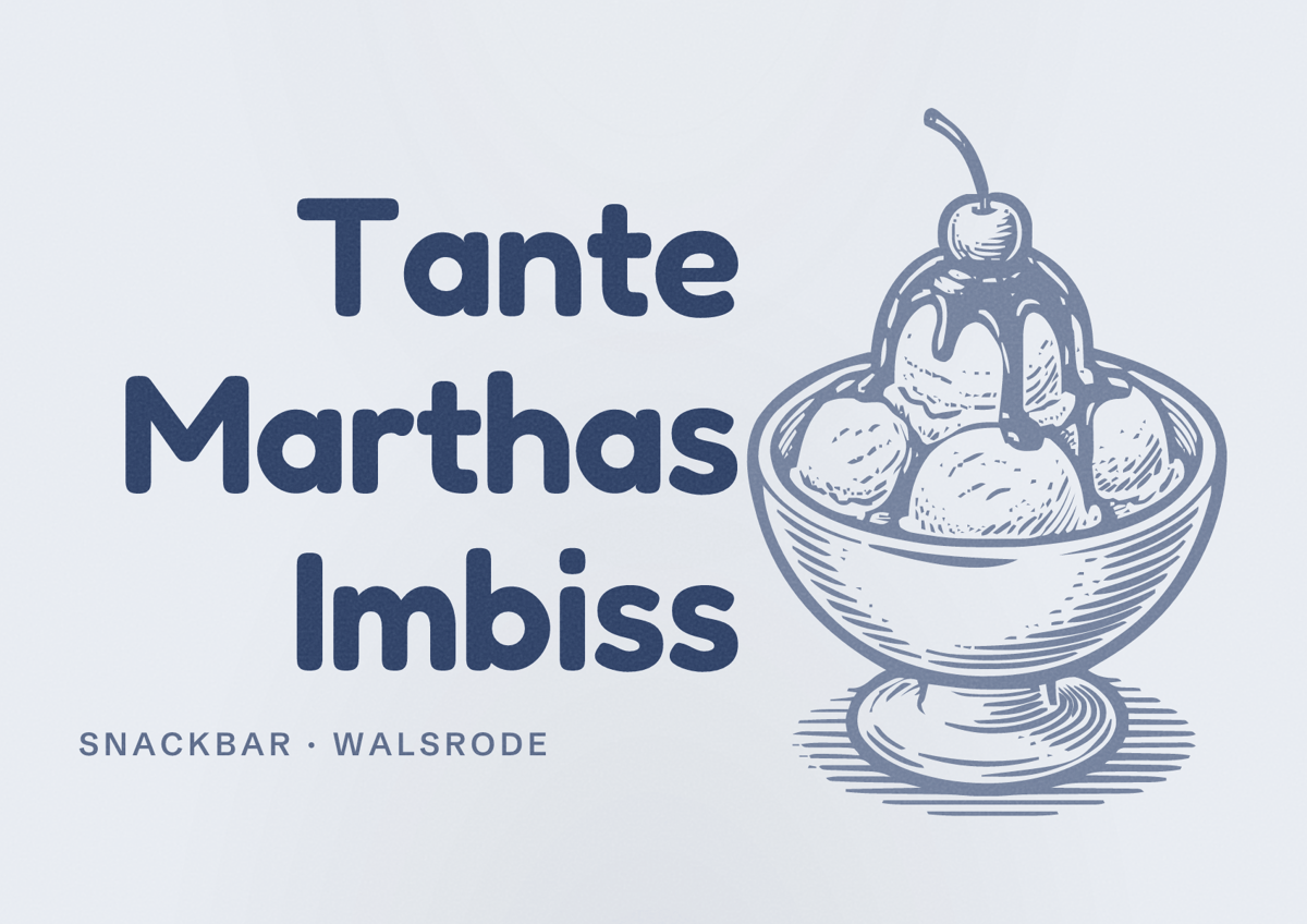 Illustriertes Poster von Tante Marthas Imbiss, Snackbar in Walsrode