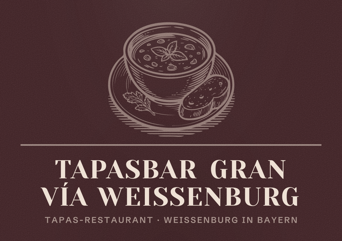 Illustriertes Poster von Tapasbar Gran Vía Weissenburg, Tapas-Restaurant in Weißenburg in Bayern
