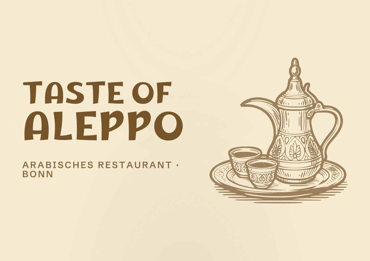 Illustriertes Poster von Taste of Aleppo, Arabisches Restaurant in Bonn