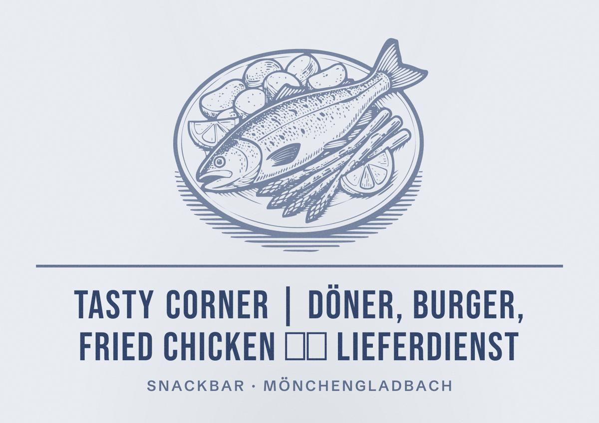 Illustriertes Poster von Tasty Corner | Döner, Burger, Fried Chicken 🍔🥙 Lieferdienst, Snackbar in Mönchengladbach