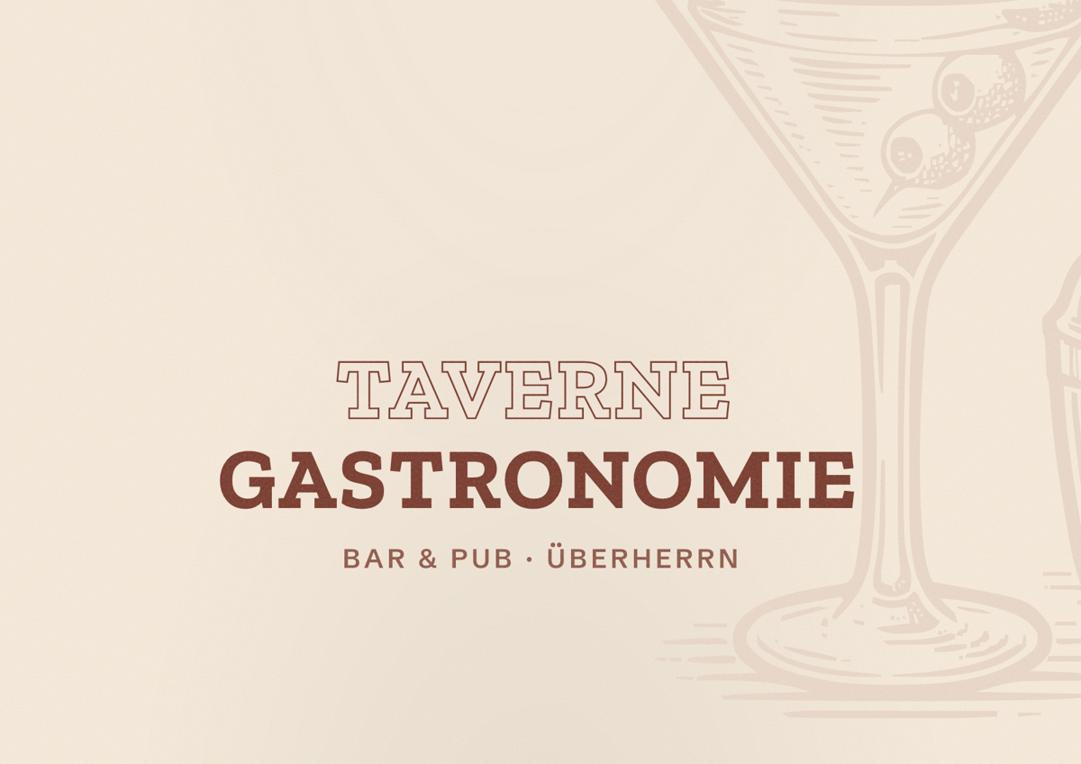 Illustriertes Poster von Taverne Gastronomie, Bar & Pub in Überherrn