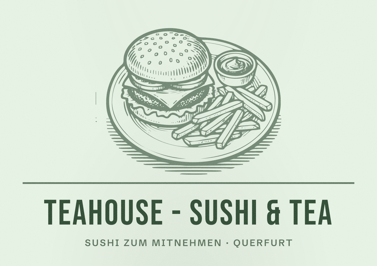Illustriertes Poster von Teahouse - Sushi & Tea, Sushi zum Mitnehmen in Querfurt