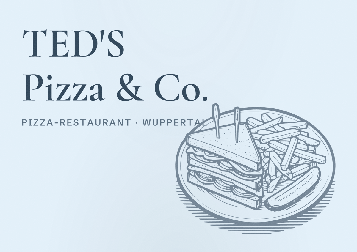 Illustriertes Poster von TED'S Pizza & Co., Pizza-Restaurant in Wuppertal