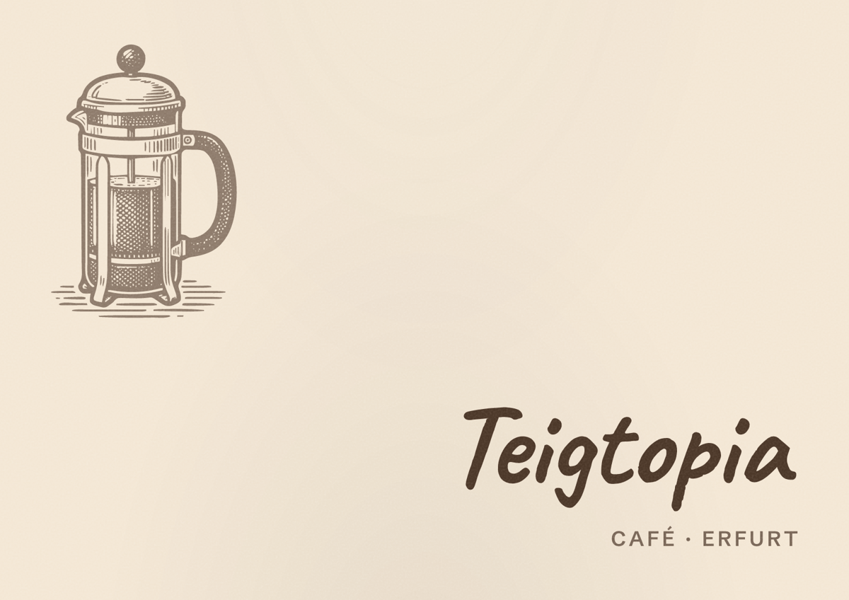 Illustriertes Poster von Teigtopia, Café in Erfurt