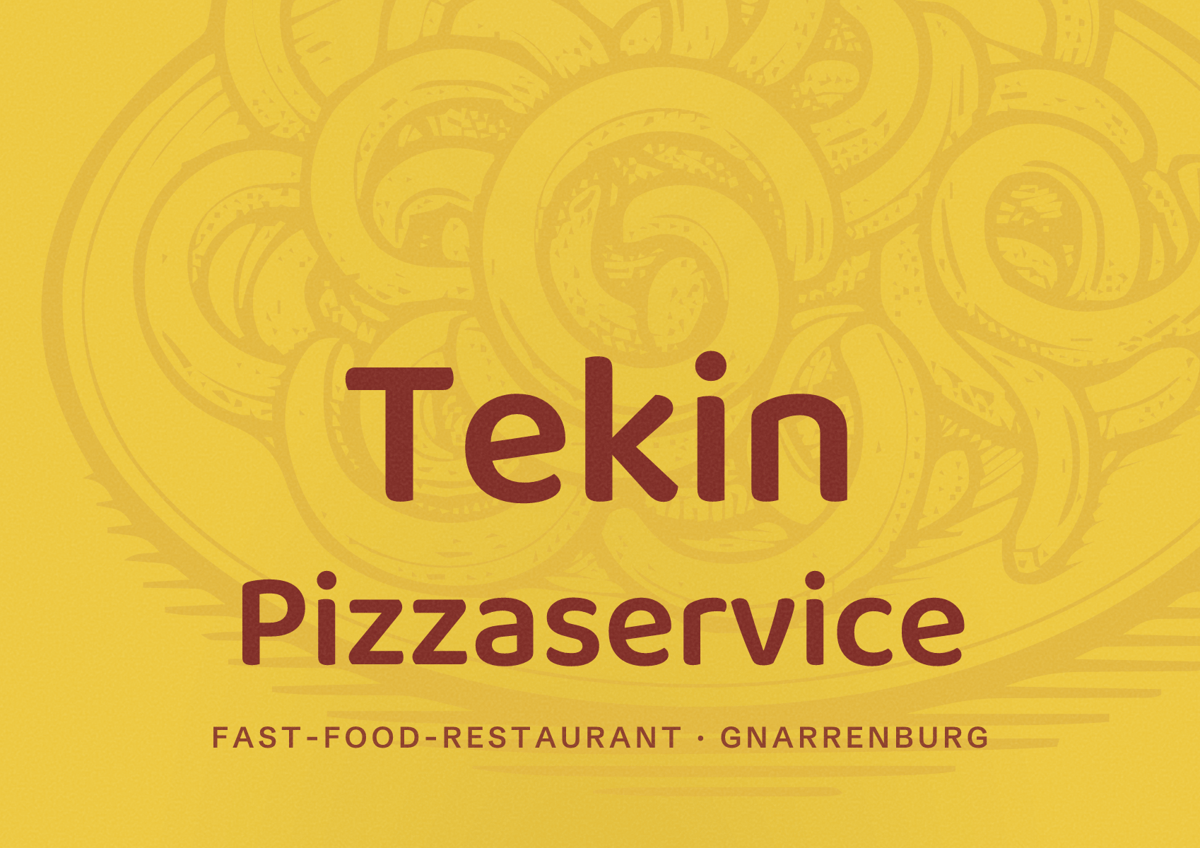Illustriertes Poster von Tekin Pizzaservice, Fast-Food-Restaurant in Gnarrenburg