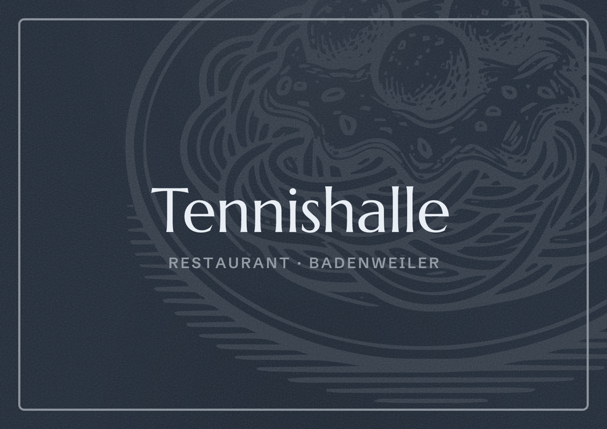 Illustriertes Poster von Tennishalle, Restaurant in Badenweiler