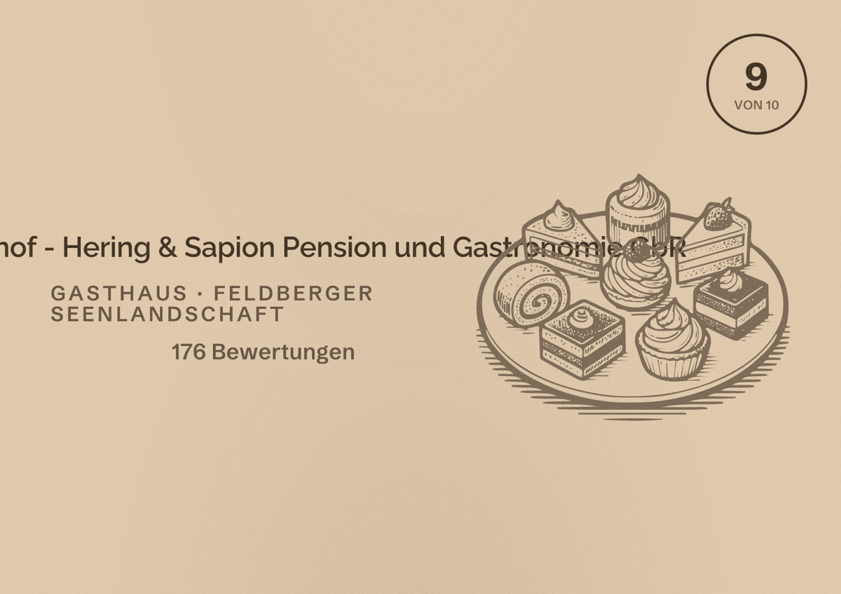 Illustriertes Poster von Tenzo-Gasthof - Hering & Sapion Pension und Gastronomie GbR, Gasthaus in Feldberger Seenlandschaft: Bewertung 9 von 10 aus 176 Bewertungen