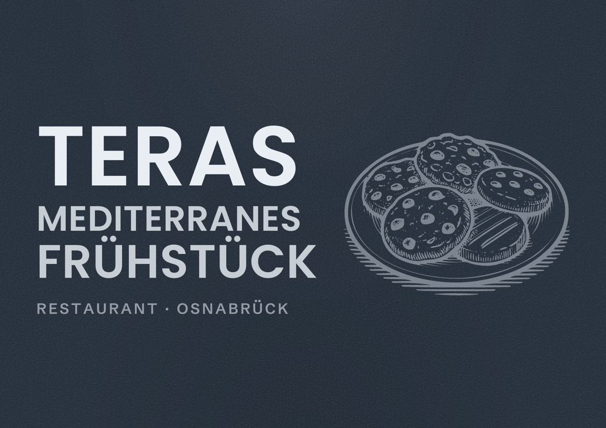 Illustriertes Poster von Teras mediterranes Frühstück, Restaurant in Osnabrück