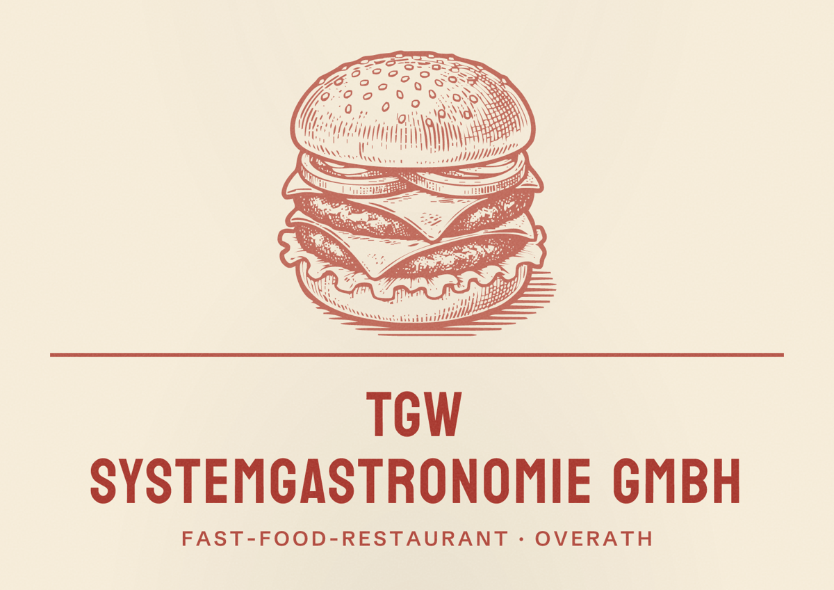 Illustriertes Poster von TGW Systemgastronomie GmbH, Fast-Food-Restaurant in Overath