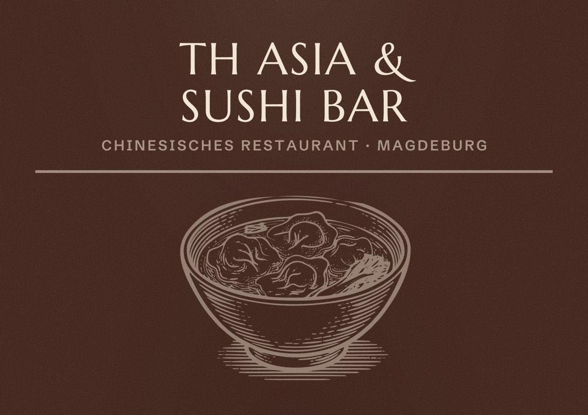Illustriertes Poster von TH Asia & Sushi Bar, Chinesisches Restaurant in Magdeburg