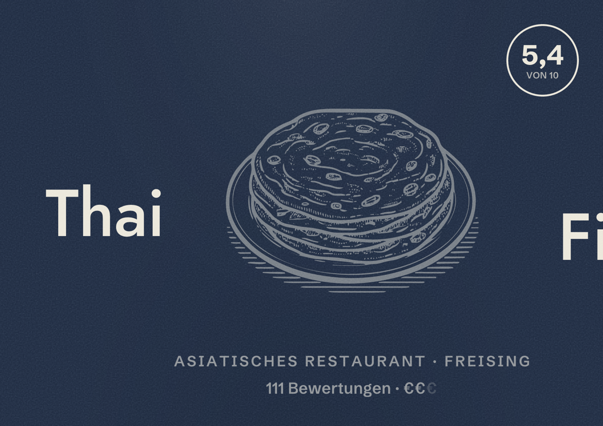 Illustriertes Poster von Thai Fix, Asiatisches Restaurant in Freising: Bewertung 5,4 von 10 aus 111 Bewertungen, Preisniveau €€