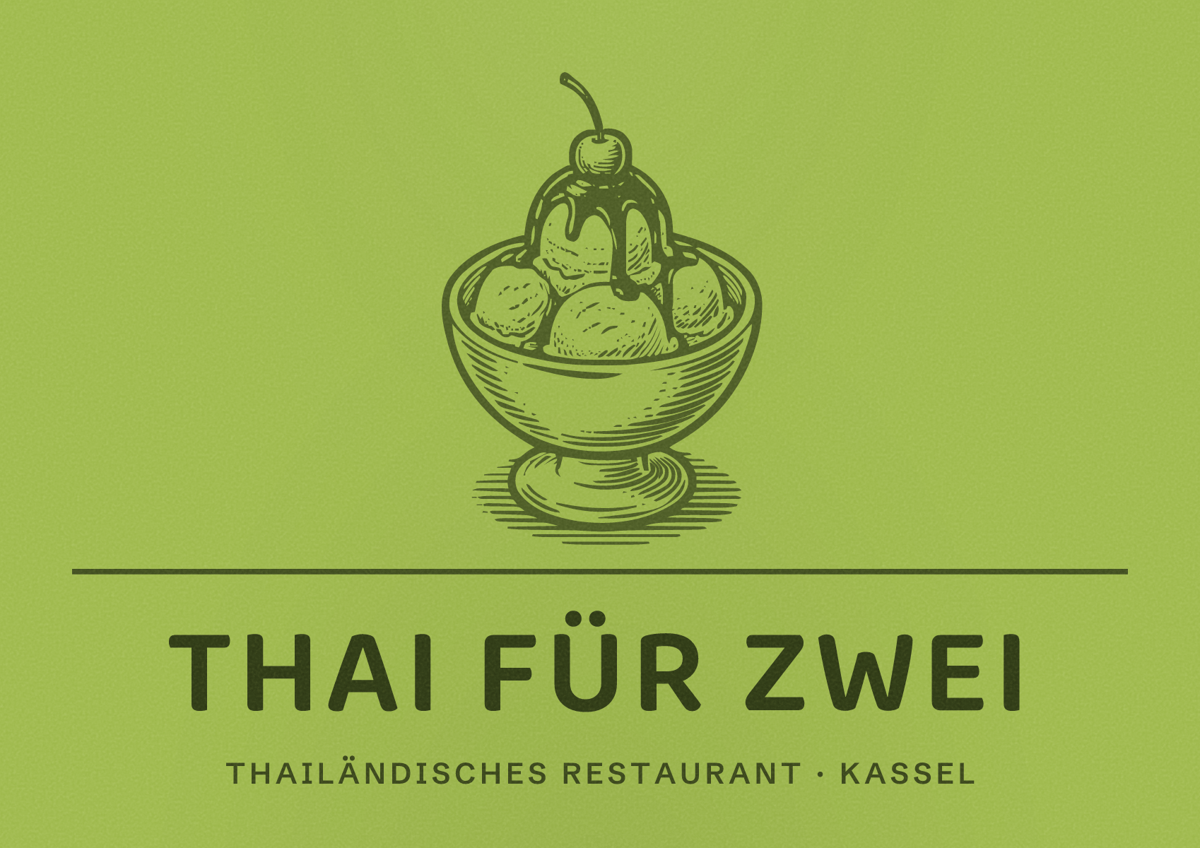 Illustriertes Poster von Thai für Zwei, Thailändisches Restaurant in Kassel