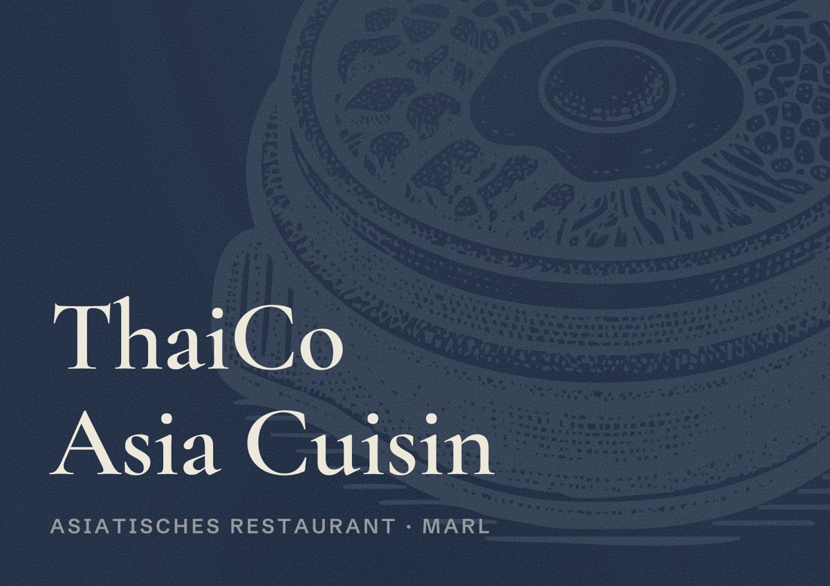 Illustriertes Poster von ThaiCo Asia Cuisin, Asiatisches Restaurant in Marl