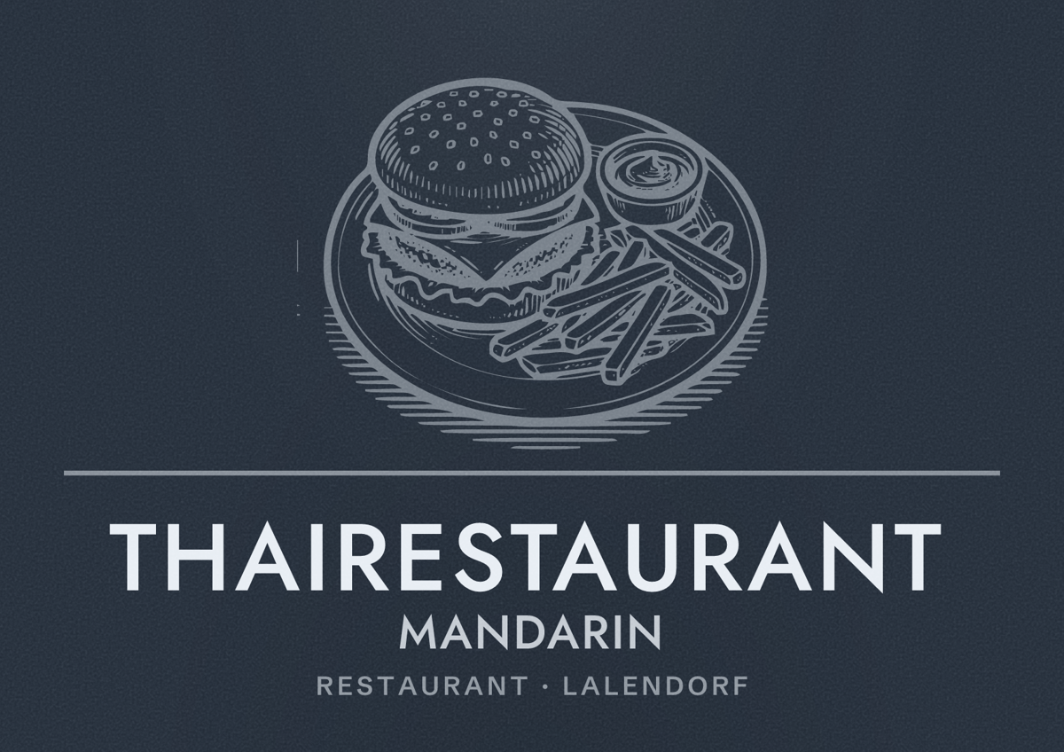 Illustriertes Poster von Thairestaurant Mandarin, Restaurant in Lalendorf
