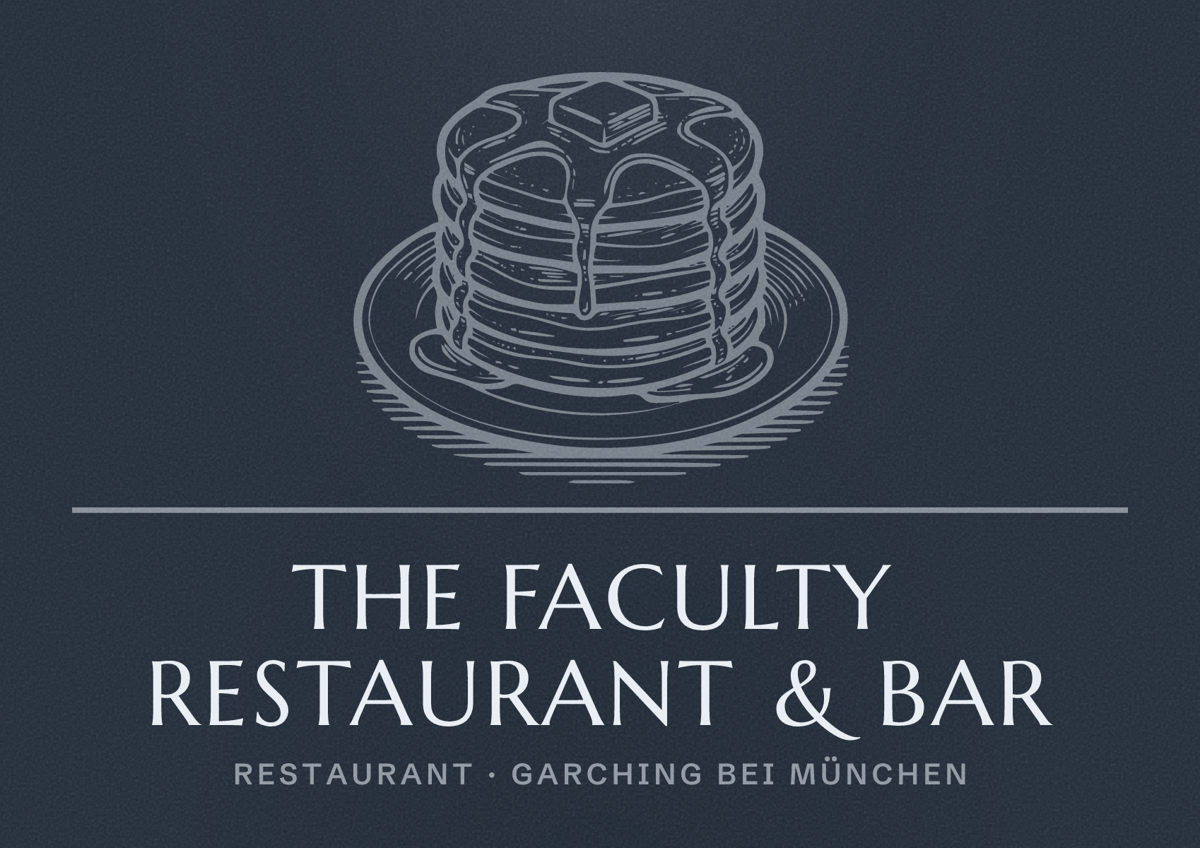 Illustriertes Poster von THE FACULTY Restaurant & Bar, Restaurant in Garching bei München