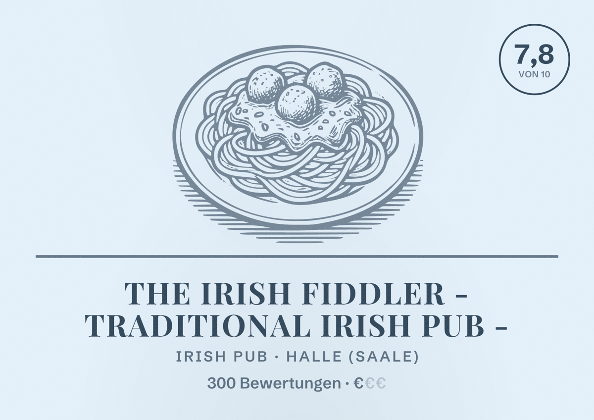 Illustriertes Poster von The Irish Fiddler - Traditional Irish Pub -, Irish Pub in Halle (Saale): Bewertung 7,8 von 10 aus 300 Bewertungen, Preisniveau €