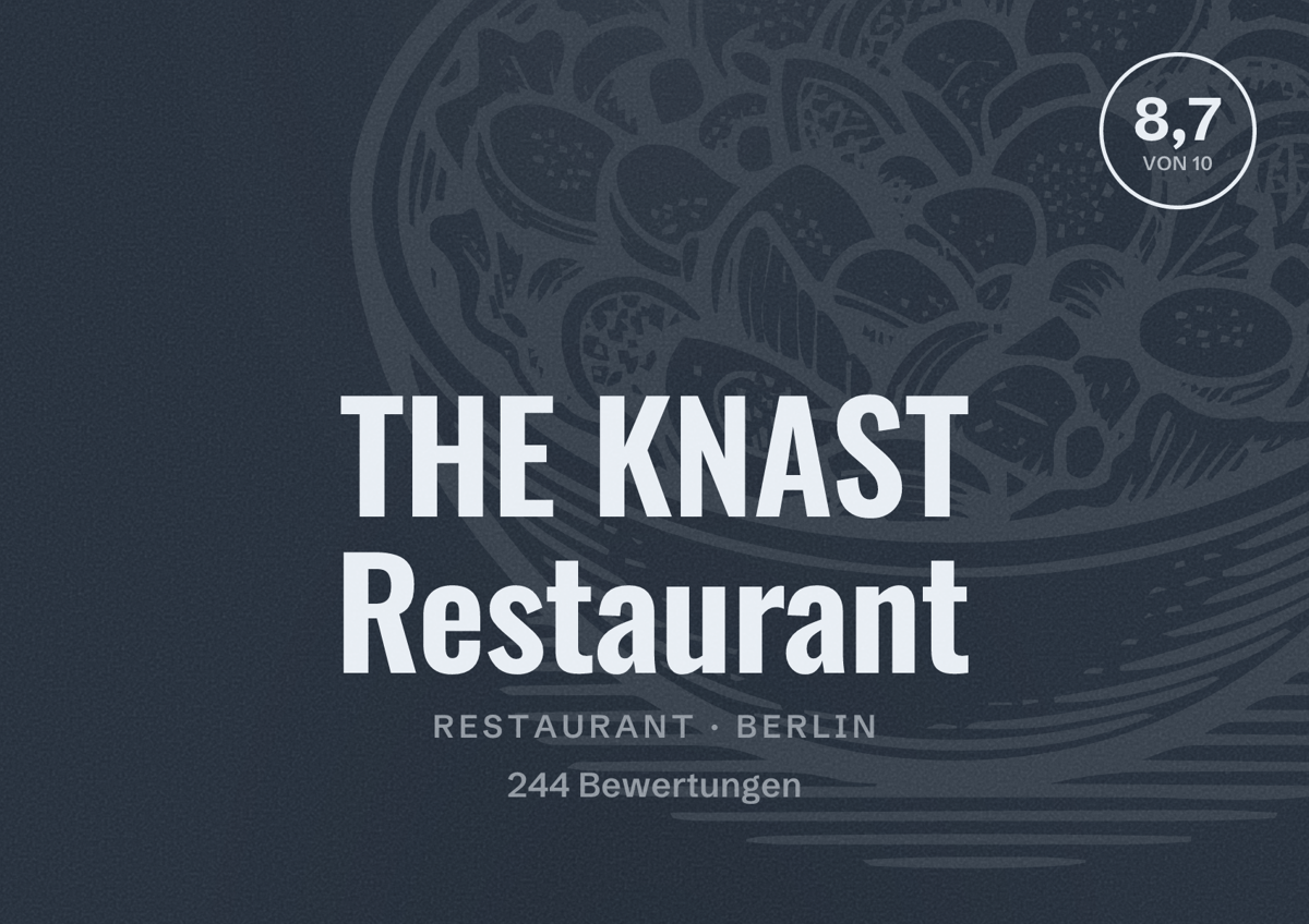 Illustriertes Poster von THE KNAST Restaurant, Restaurant in Berlin: Bewertung 8,7 von 10 aus 244 Bewertungen