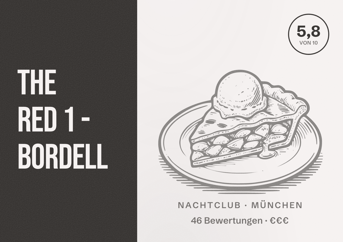 Illustriertes Poster von The Red 1 - Bordell, Nachtclub in München: Bewertung 5,8 von 10 aus 46 Bewertungen, Preisniveau €€€