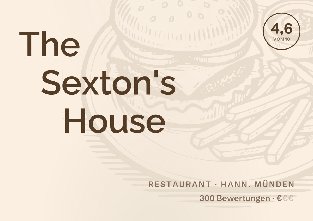 Illustriertes Poster von The Sexton's House, Restaurant in Hann. Münden: Bewertung 4,6 von 10 aus 300 Bewertungen, Preisniveau €
