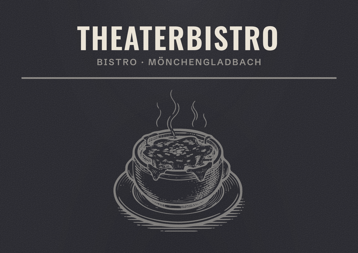Illustriertes Poster von Theaterbistro, Bistro in Mönchengladbach