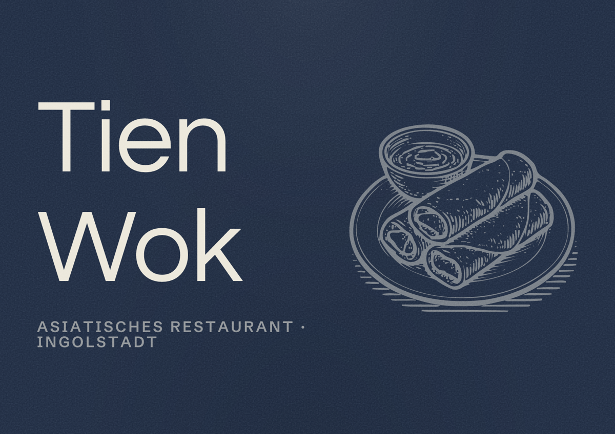 Illustriertes Poster von Tien Wok, Asiatisches Restaurant in Ingolstadt