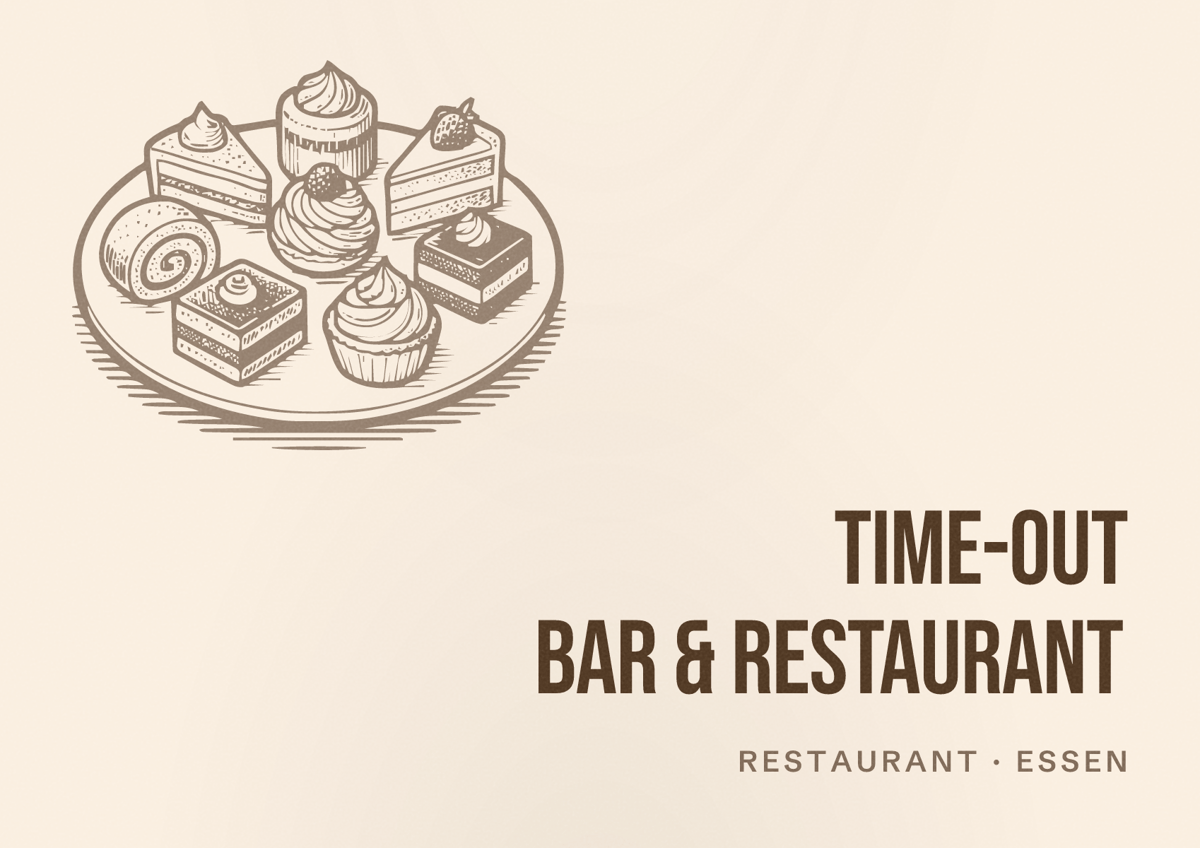 Illustriertes Poster von Time-out Bar & Restaurant, Restaurant in Essen