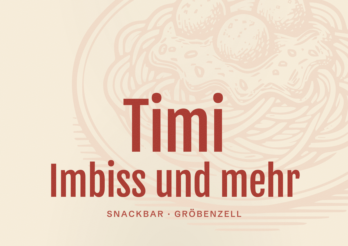 Illustriertes Poster von Timi Imbiss und mehr, Snackbar in Gröbenzell