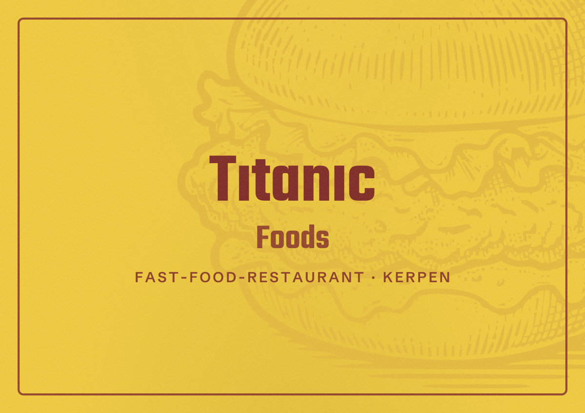 Illustriertes Poster von Tıtanıc Foods, Fast-Food-Restaurant in Kerpen