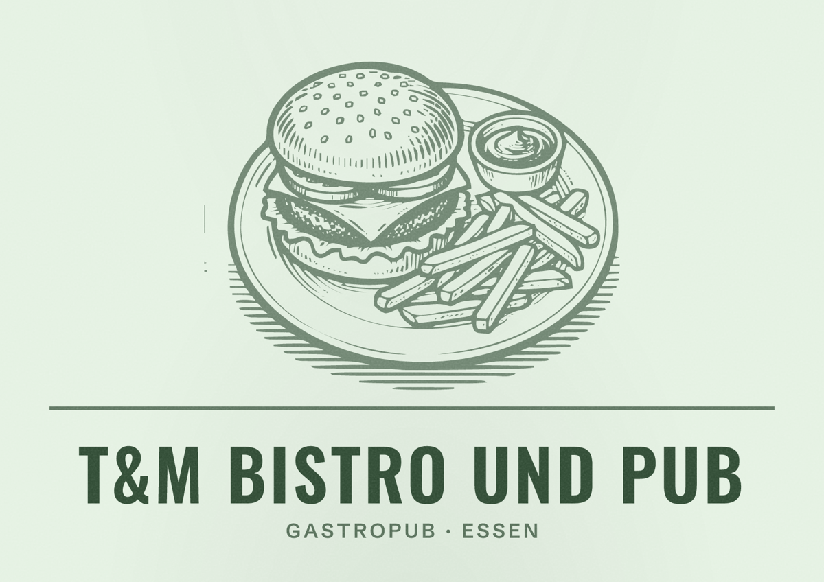 Illustriertes Poster von T&M Bistro und Pub, Gastropub in Essen