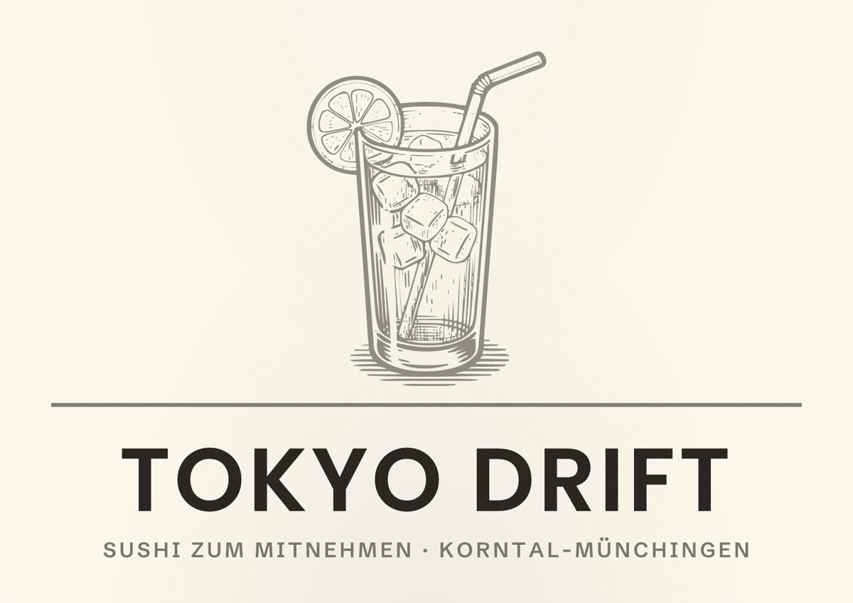 Illustriertes Poster von Tokyo Drift, Sushi zum Mitnehmen in Korntal-Münchingen