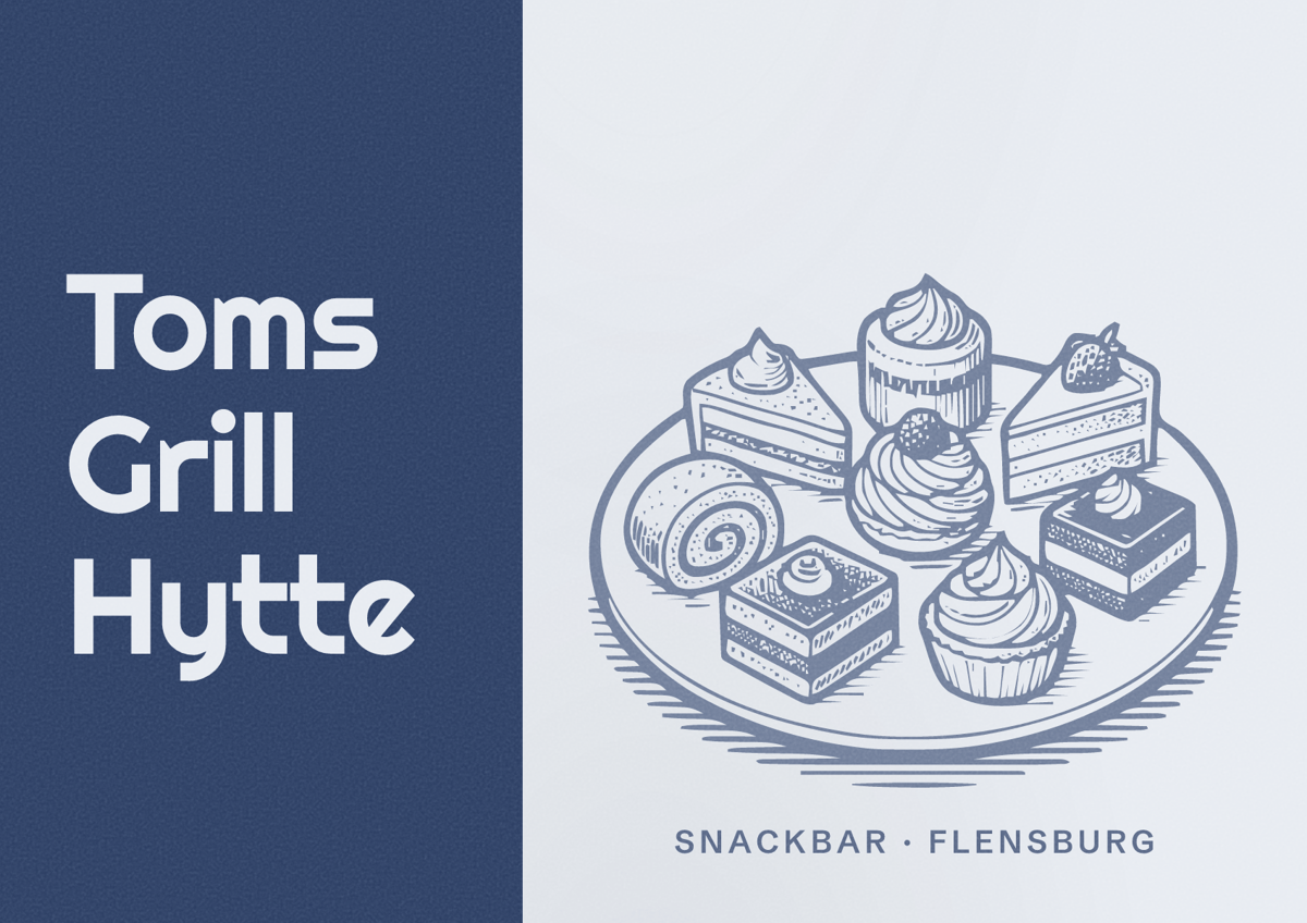 Illustriertes Poster von Toms Grill Hytte, Snackbar in Flensburg