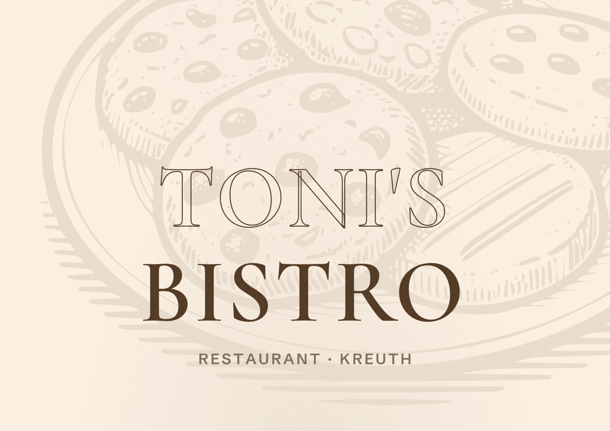 Illustriertes Poster von Toni's Bistro, Restaurant in Kreuth