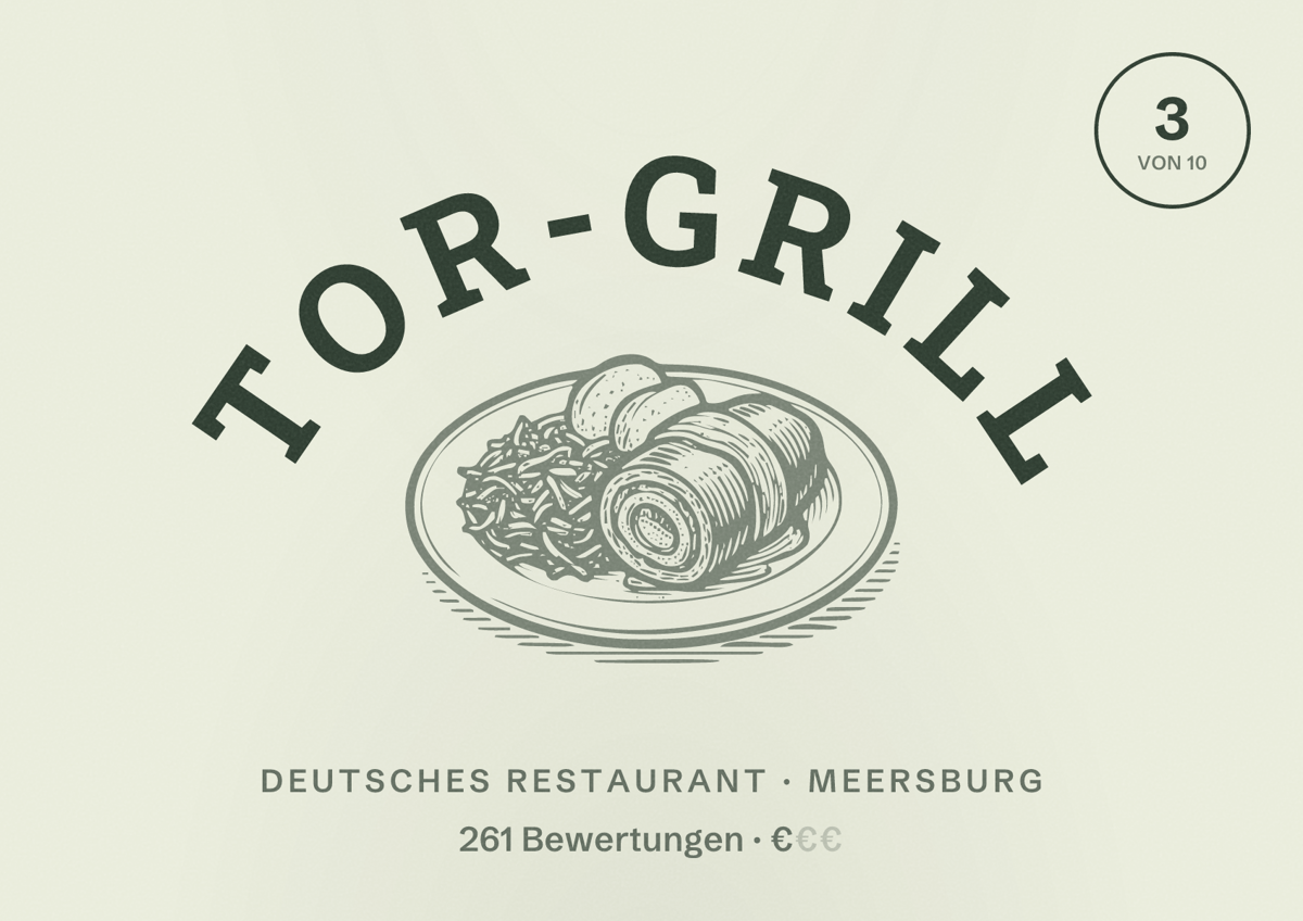 Illustriertes Poster von Tor-Grill, Deutsches Restaurant in Meersburg: Bewertung 3 von 10 aus 261 Bewertungen, Preisniveau €