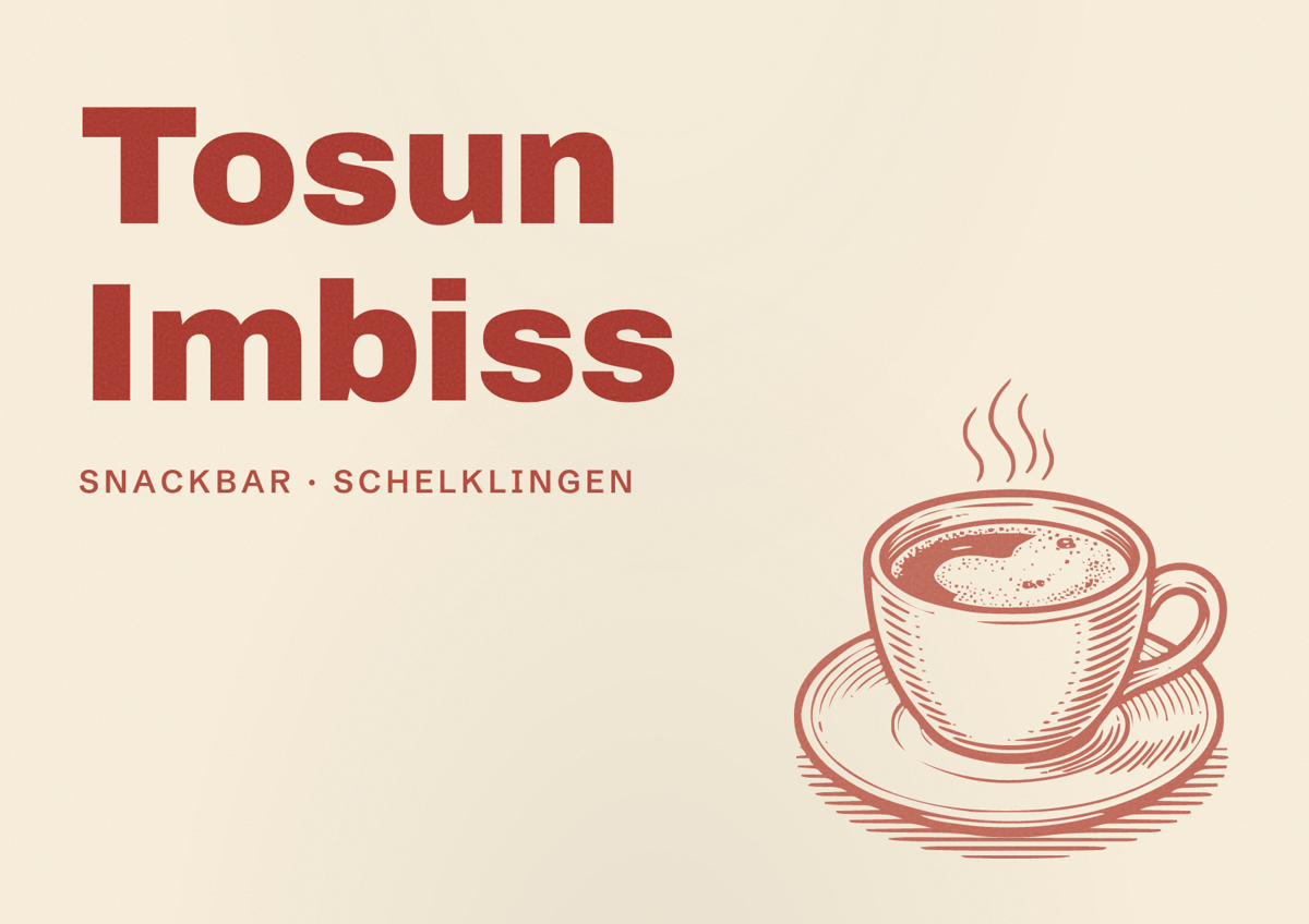Illustriertes Poster von Tosun Imbiss, Snackbar in Schelklingen