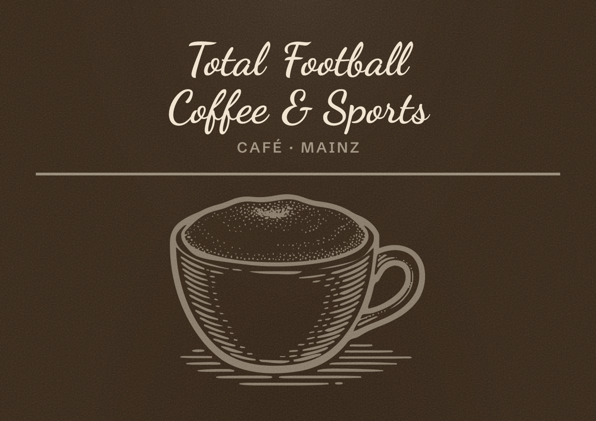 Illustriertes Poster von Total Football Coffee & Sports, Café in Mainz