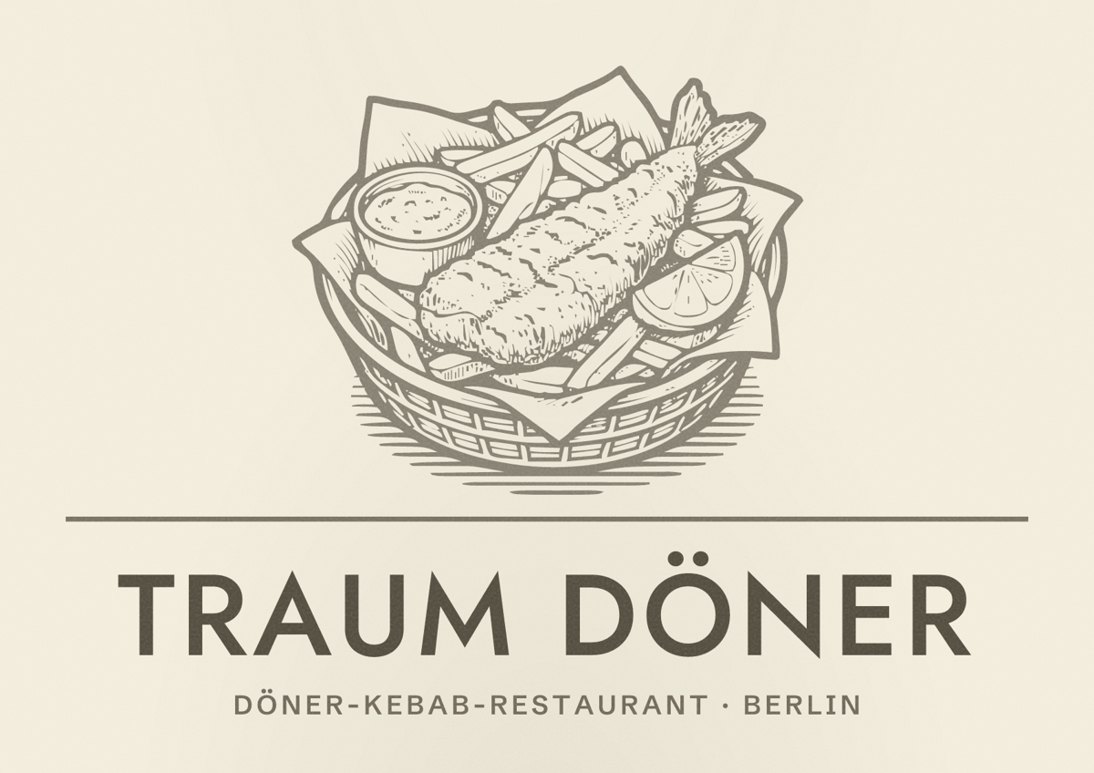Illustriertes Poster von Traum Döner, Döner-Kebab-Restaurant in Berlin