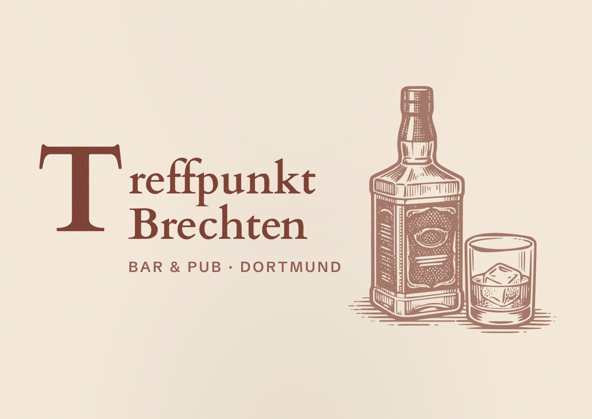 Illustriertes Poster von Treffpunkt Brechten, Bar & Pub in Dortmund