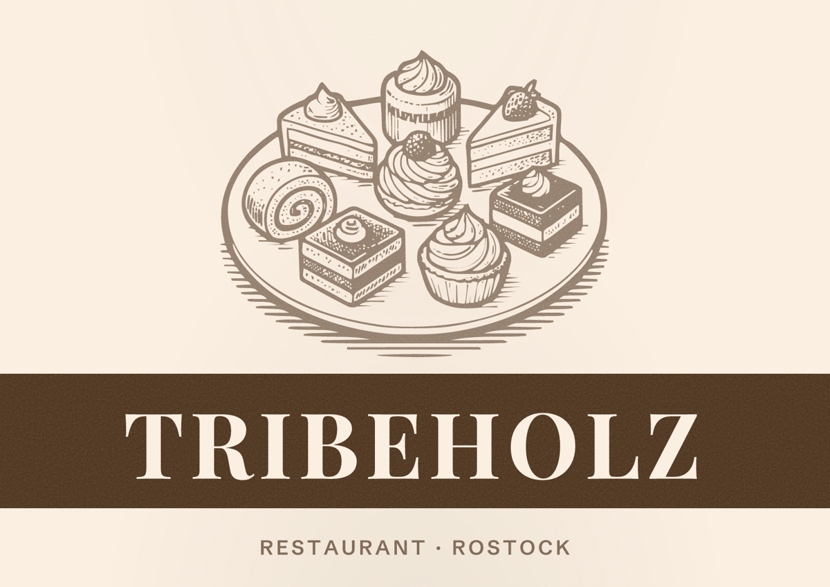 Illustriertes Poster von Tribeholz, Restaurant in Rostock