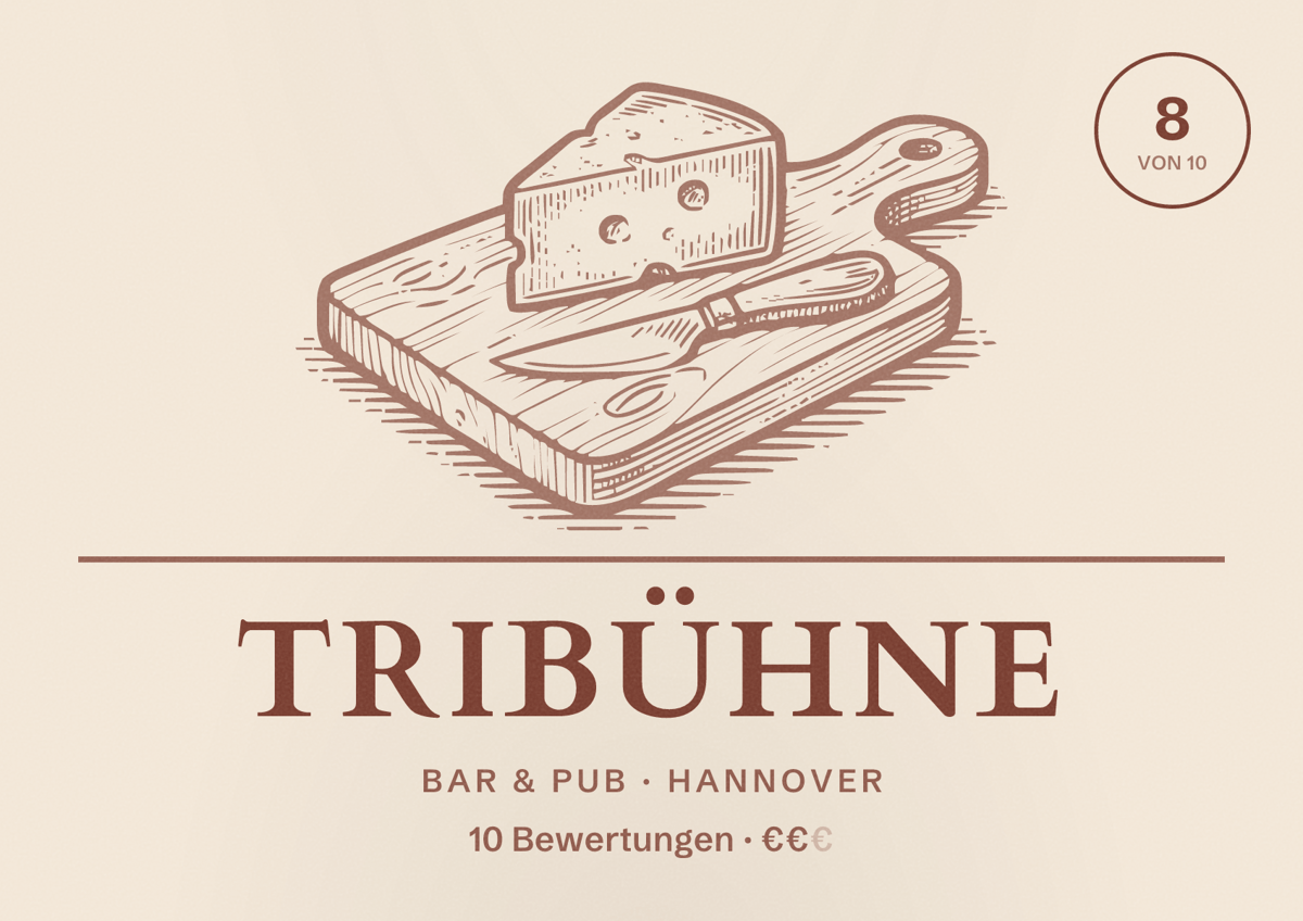 Illustriertes Poster von TriBühne, Bar & Pub in Hannover: Gästebewertung 8,0 von 10 aus 10 Bewertungen