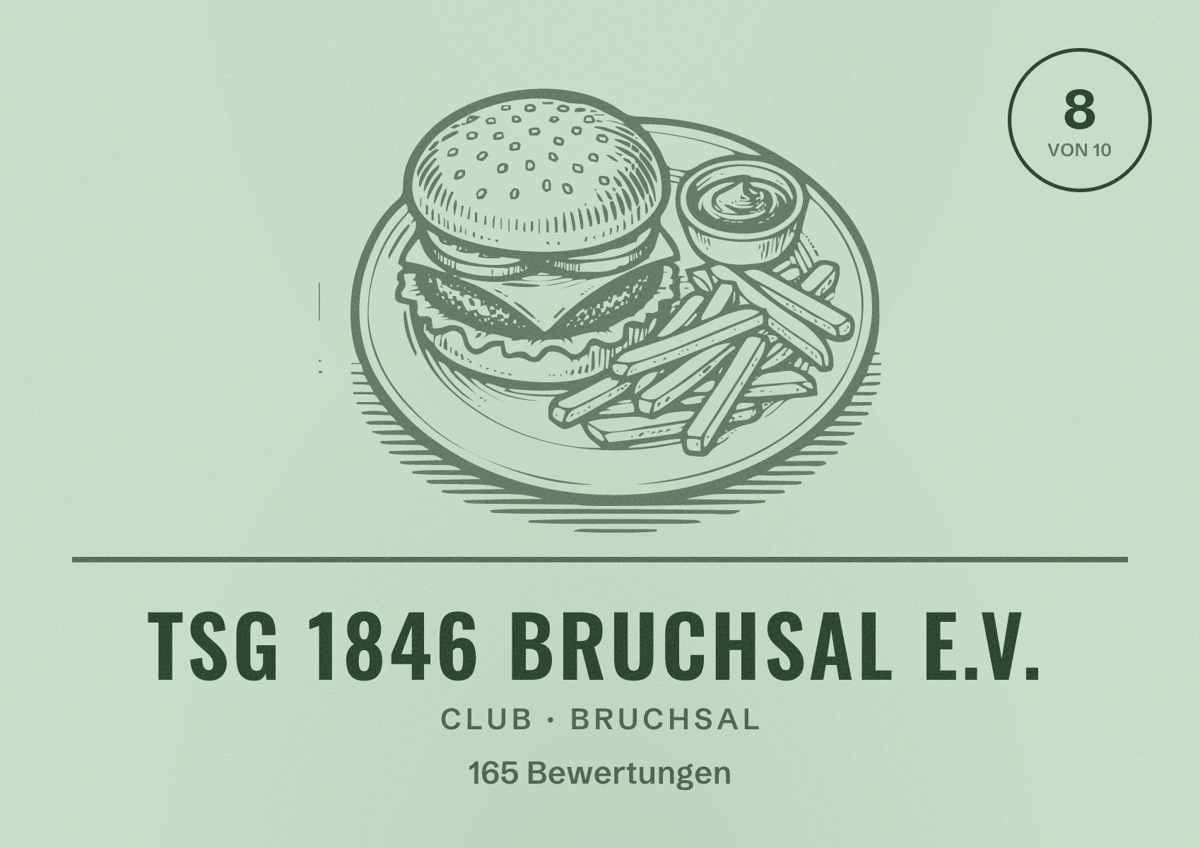 Illustriertes Poster von TSG 1846 Bruchsal e.V., Club in Bruchsal: Bewertung 8 von 10 aus 165 Bewertungen