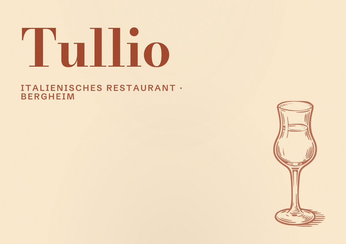 Illustriertes Poster von Tullio, Italienisches Restaurant in Bergheim