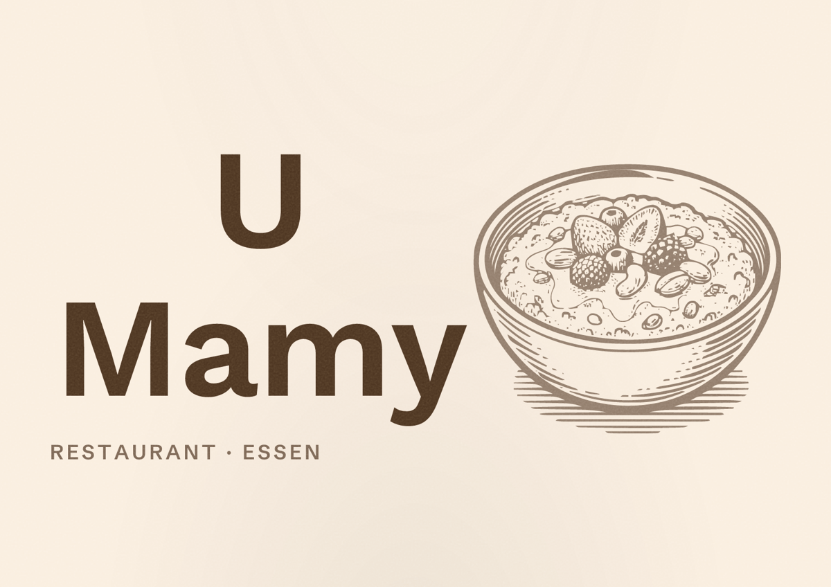 Illustriertes Poster von U Mamy, Restaurant in Essen