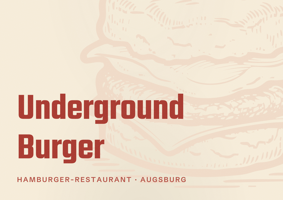 Illustriertes Poster von Underground Burger, Hamburger-Restaurant in Augsburg