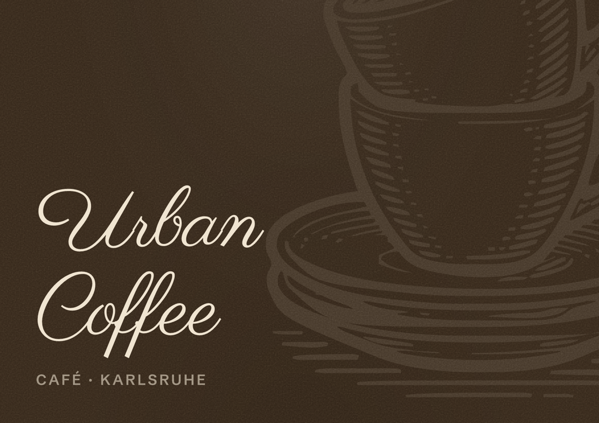 Illustriertes Poster von Urban Coffee, Café in Karlsruhe