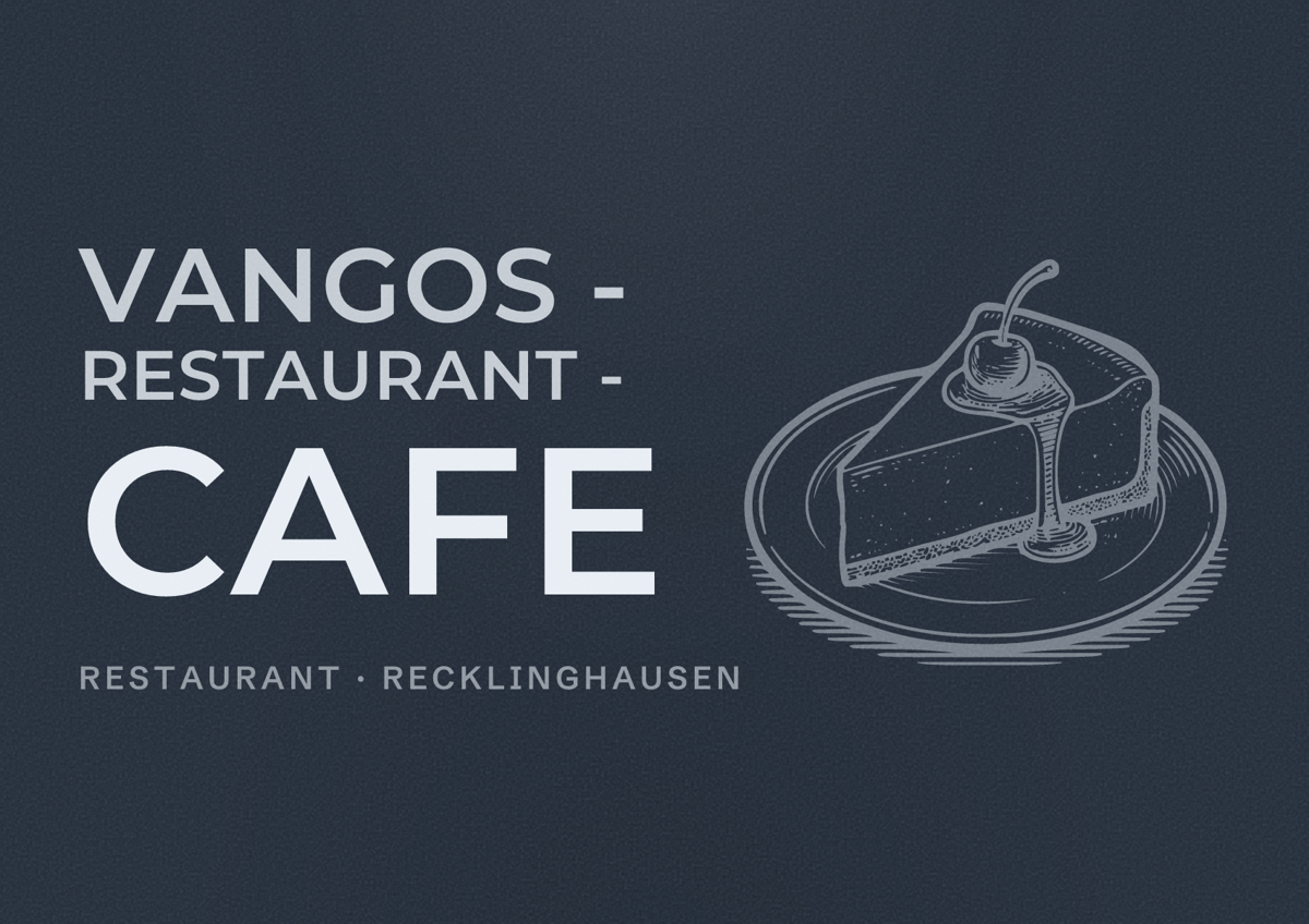 Illustriertes Poster von Vangos - Restaurant - Cafe, Restaurant in Recklinghausen