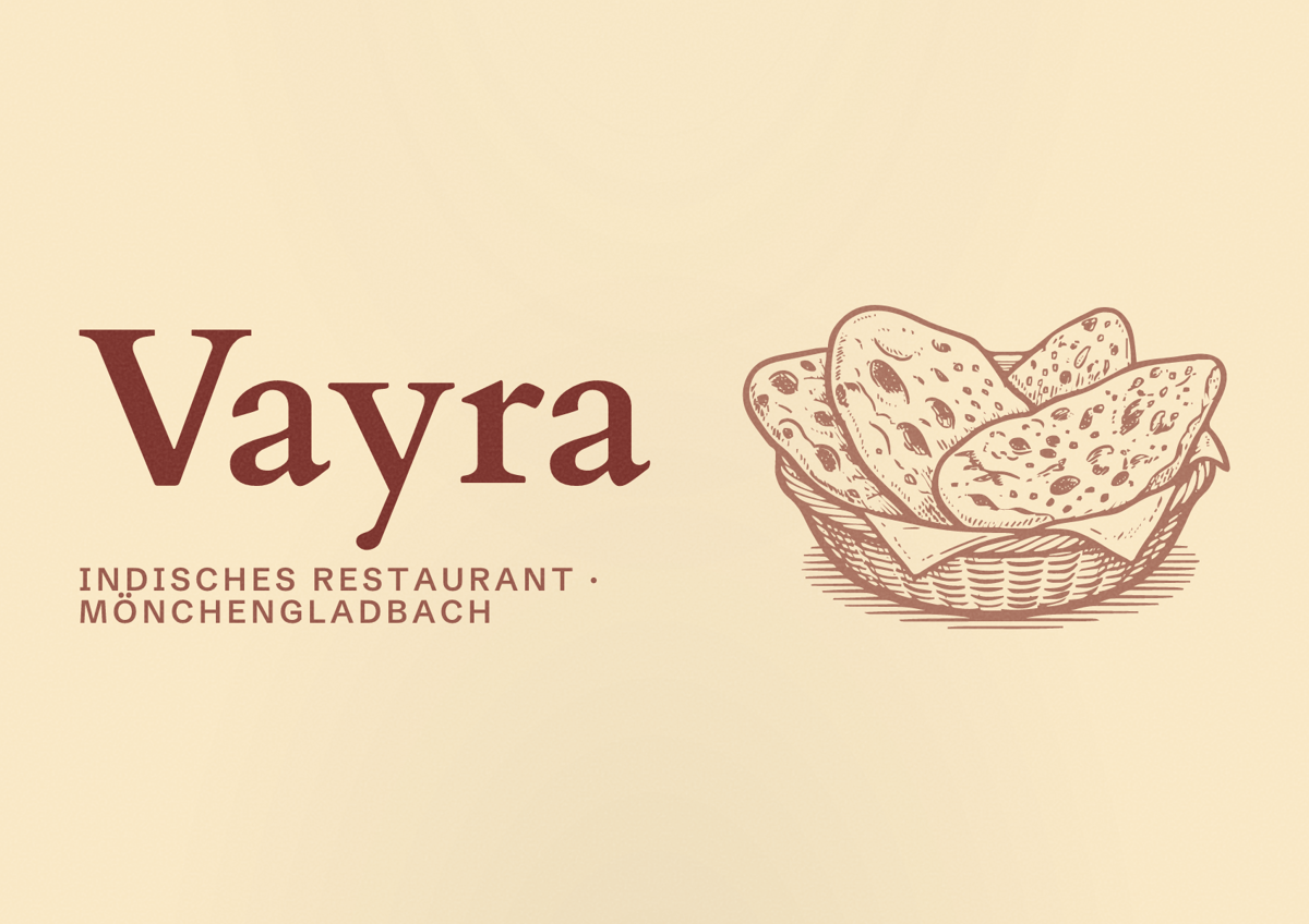 Illustriertes Poster von Vayra, Indisches Restaurant in Mönchengladbach