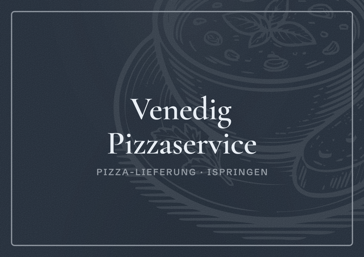 Illustriertes Poster von Venedig Pizzaservice, Pizza-Lieferung in Ispringen