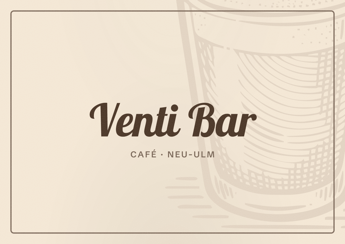 Illustriertes Poster von Venti Bar, Café in Neu-Ulm