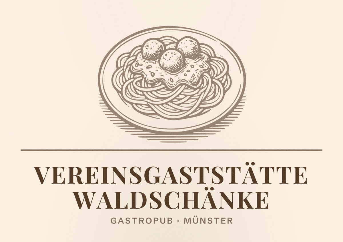 Illustriertes Poster von Vereinsgaststätte Waldschänke, Gastropub in Münster